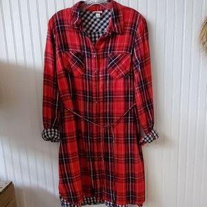 Plaid red dress